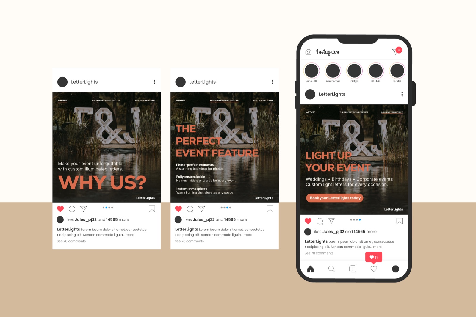 LetterLights Instagram post