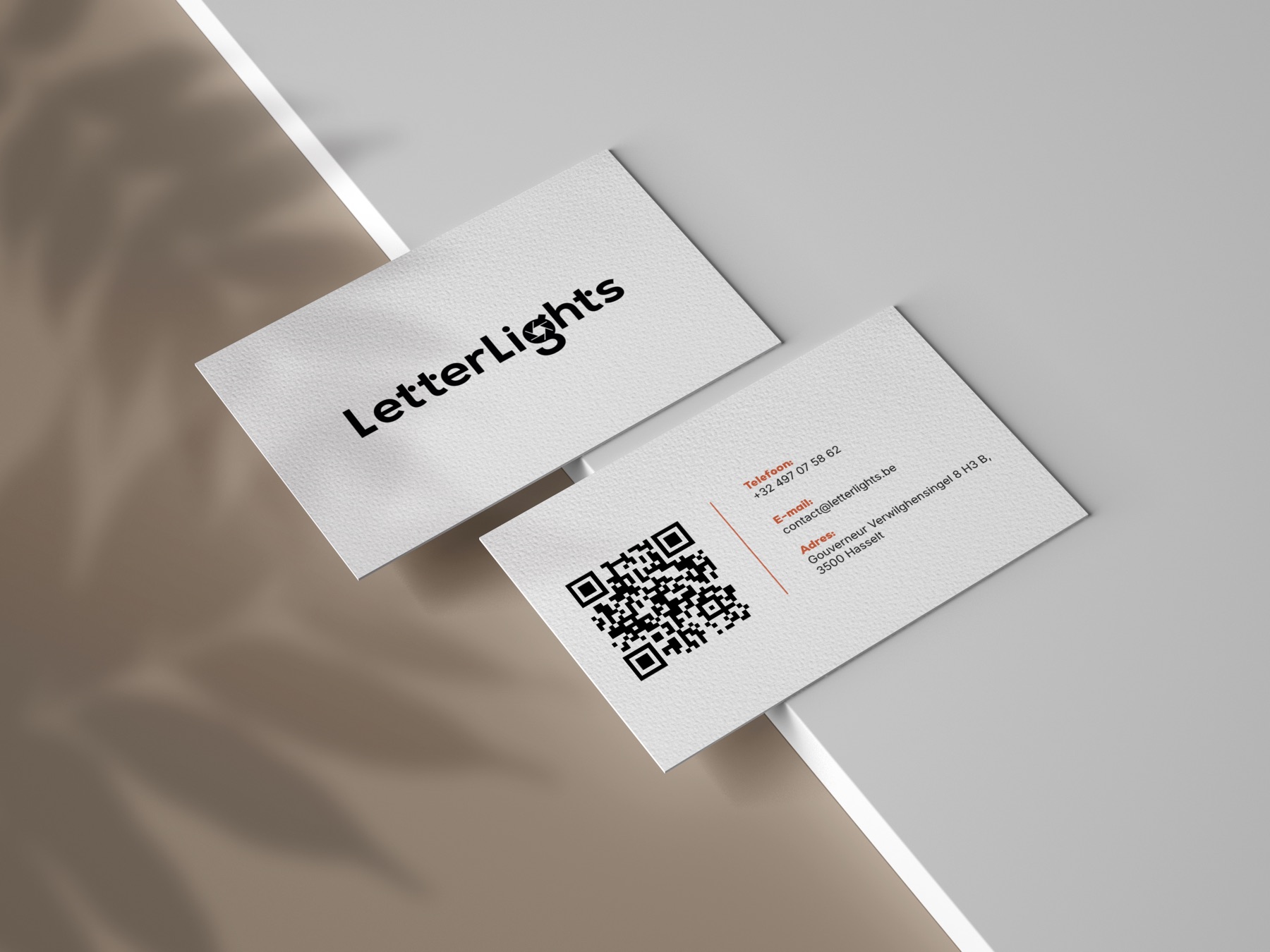 LetterLights visitekaart achterzijde